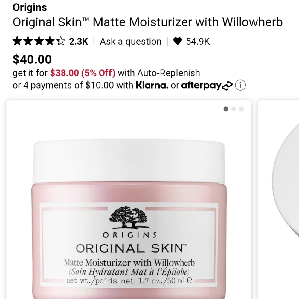 NIB Origins Moisturizer